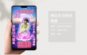 网红生日快乐海报（编号：TMsr251126009）